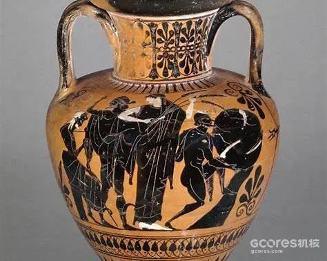 古希腊陶瓶上的西西弗斯